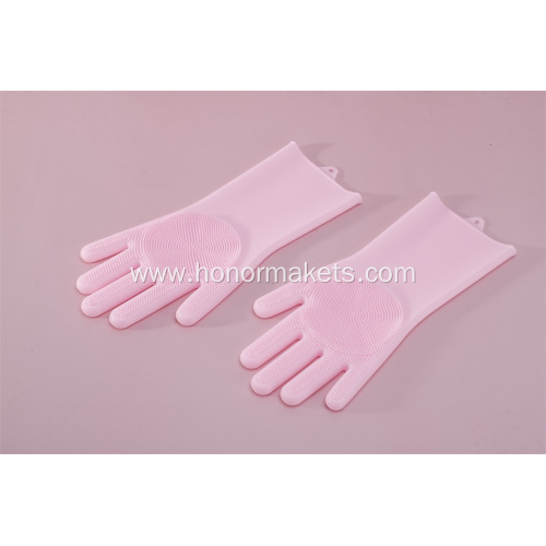 Silicone Dish washing gloves with brush